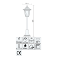 Standleuchte ERANO.E IP44 E27 120m schwarz