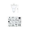 Leuchtmittel LED SMD GU10 230V MILK  1W=15W warmweiss