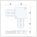 Eckverbinder für Schienenbeleuchtung '' L '' weiss