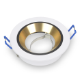 Deckenleuchte Deckenspot Einbauspot GU10 230V FOY rund weiss mit Ring BK/GD