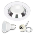 1x Einbauspot SET FOY weiss mit Ring WH/SL GU10 7W neutralweis