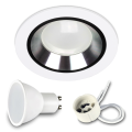 1x Einbauspot SET FOY weiss mit Ring BK/SL GU10 7W neutralweiss
