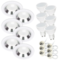 6x Einbauspot SET FOY weiss mit Ring WH/SL GU10 7W neutralweiss