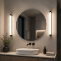 Wandlampe Spiegellampe LED 230V 15W IP44 60cm ULKE mit Schalter schwarz