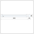 Wandlampe Spiegellampe LED 230V 15W IP44 60cm ULKE mit Schalter schwarz
