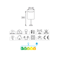 Tischlampe E14 230V SENGA grau