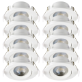 10x Einbauspot LED Downlight 230V IP44 7W KARO.7 neutralweiss schwenkbar