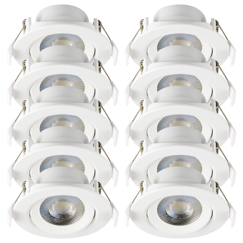 10x Einbauspot LED Downlight 230V IP44 7W KARO.7 neutralweiss schwenkbar