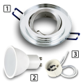 6x Einbauspot SET RIK.10 klar rund GU10 7W neutralweiss