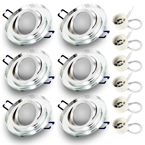6x Einbauspot SET RIK.10 klar rund GU10 7W neutralweiss